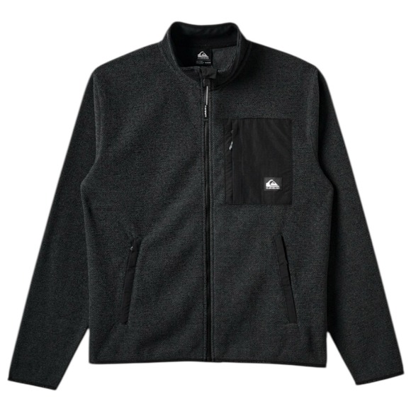 New Balance Men's Fleece Full Zip Jacket Zip Media Pocket Solid Black Size L - Picture 1 of 6